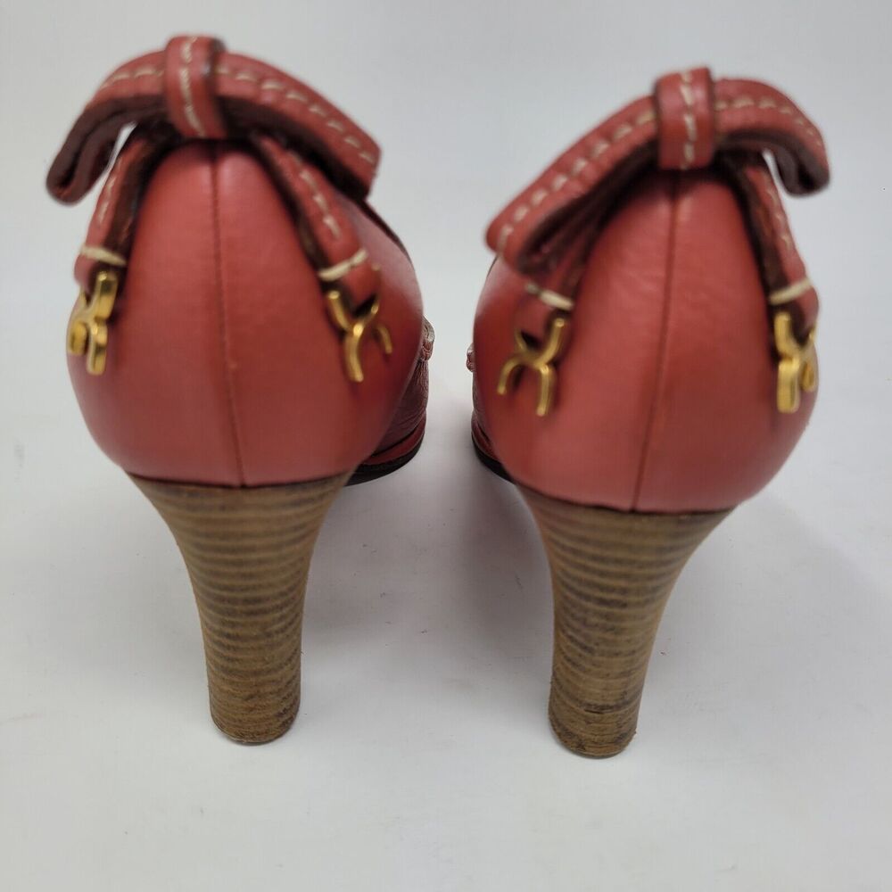 Chloe Italy Red High heel Pump EU Sz 38 US 7.5 UK 5 Style CH19165 Retail $690+